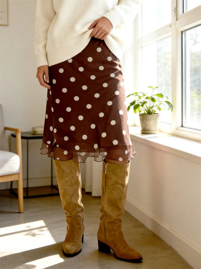 Falda Midi Lunares Castellana